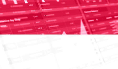 flag of Monaco and Stock market graph bar. Cryptocurrency. Bitcoin Stock Growth. Conceptual image...