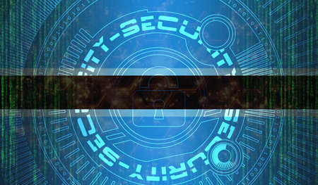 National cyber Security of Botswana on digital background  Data protection. Safety systems concept....