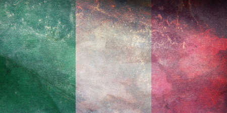 Top view of retro flag of Newfoundland Tricolour, Canada with grunge texture. Canadian patriot and...