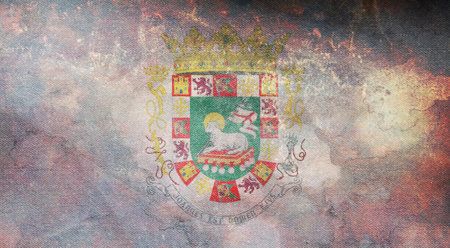 Top view of Governor of Puerto Rico , USA flag, no flagpole. Plane design layout Flag backgroundの写真素材