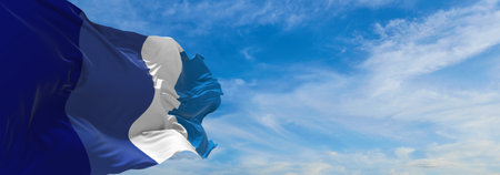 flag of American g0y waving in the wind at cloudy sky. Freedom and love concept. Pride month. activism, community and freedom Concept. Copy space. 3d illustrationの写真素材