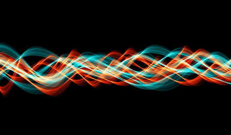 Abstract glowing lines background. Wavy form neon line structure. sound wave rhythm, pulse...