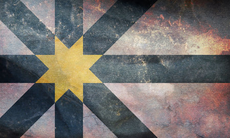 Top view of retro flag of Sutherland . grunge flag of united kingdom of great Britain, England. no flagpole, Plane design, layout. Flag backgroundの写真素材