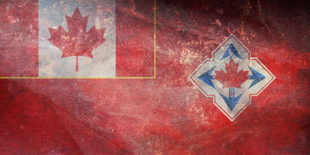 Top view of retro flag of Canadian Army  1968 1998 , Canada with grunge texture. Canadian patriot and travel concept. no flagpole. Plane design, layout. Flag backgroundの写真素材