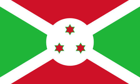 Top view of official  flag Burundi. patriot and travel  concept. no flagpole. Plane design, layout. Flag backgroundの写真素材