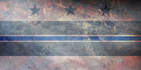 Top view of blue line flag of the District of Columbia state, Usa. United states of America police flag. retro flag with grunge texture. no flagpole. Plane layout, design. Flag backgroundの写真素材