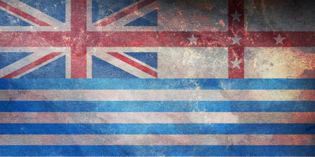 Top view of Murray River  Lower , Australia retro flag with grunge texture. Australian travel and...