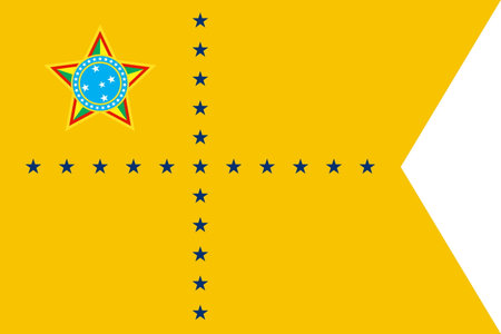 Top view of flag Minister of State, Brazil. Brazilian patriot and travel concept. no flagpole. Plane design, layout. Flag backgroundの写真素材