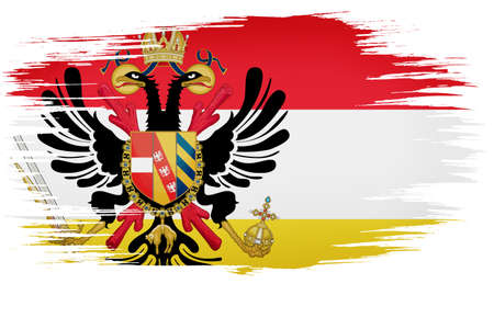 colorful hand-drawn brush strokes painted national country flag of Austrian Low Countries. template for banner, card, advertising , TV commercial, ads, web design and magazineの写真素材