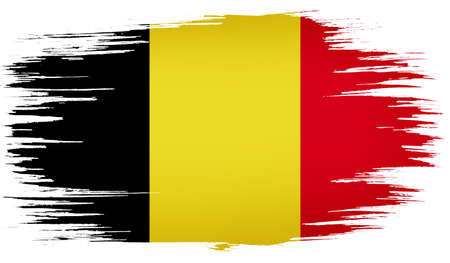 colorful hand-drawn brush strokes painted national country flag of Belgium. template for banner, card, advertising , TV commercial, ads, web design and magazineの写真素材