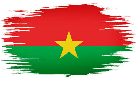 colorful hand-drawn brush strokes painted national country flag of Burkina Faso. template for banner, card, advertising , TV commercial, ads, web design and magazineの写真素材