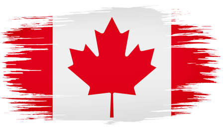 colorful hand-drawn brush strokes painted national country flag of Canada. template for banner, card, advertising , TV commercial, ads, web design and magazineの写真素材