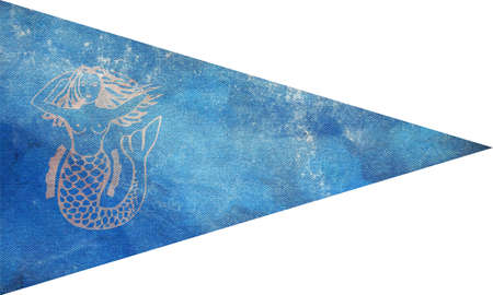 Top view of retro flag asgardstrand Seilforening, Norway with grunge texture. Norwegian travel and patriot concept. no flagpole. Plane layout, design. Flag backgroundの写真素材