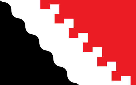 Top view of flag of Joensuu, Finland. Finnish patriot and travel concept. Plane layout, designの写真素材