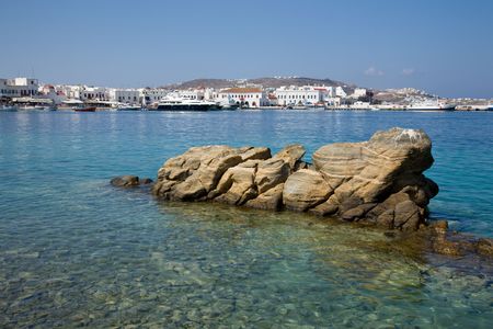 Beach in Mykonos city, Greece.の写真素材