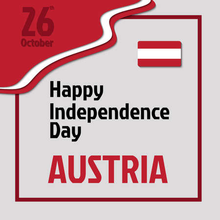 Austria Independence Day awareness, October 26, celebrate awareness poster design in paper cut style. Can use for greeting card or social media posts.のイラスト素材