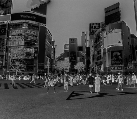 Surrealist photography of Shibuya in Tokyoの素材 [FY310214843918]