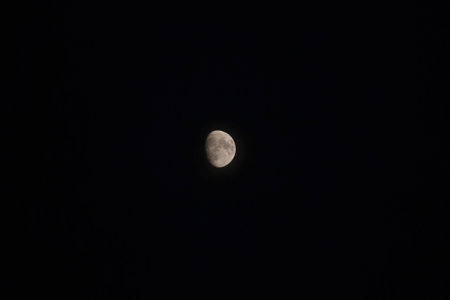 Moon on black skyの写真素材