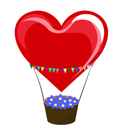 Love balloon illustration. Valentine s Day. Vector Imageのイラスト素材