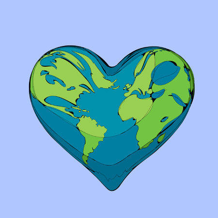 Earth Valentine Day Vector Designのイラスト素材