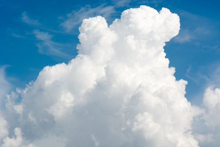 Big beautiful cloud in the blue clear sky in summer sunny day conceptの写真素材