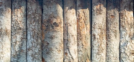 Old wooden fence with shadows over itの写真素材