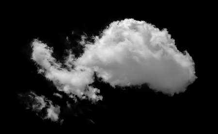 White clouds isolated on black backgroundの写真素材