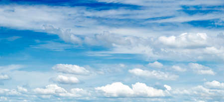 White clouds on blue sky, cloudy sky background