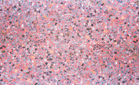 Terrazzo flooring marble stone wall texture abstract background. Colorful pink terrazzo floor tile on cement surface, architecture interior design pattern, wallpaper material for modern home decorationの写真素材