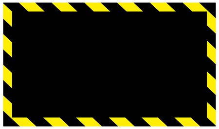 warning danger sign, rectangle frame yellow and black color backgroundのイラスト素材