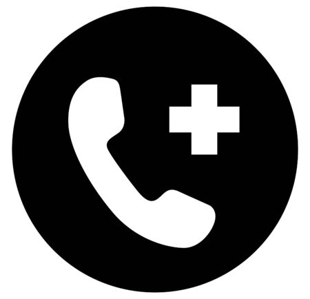 Emergency call sign, black color isolated on white backgroundのイラスト素材