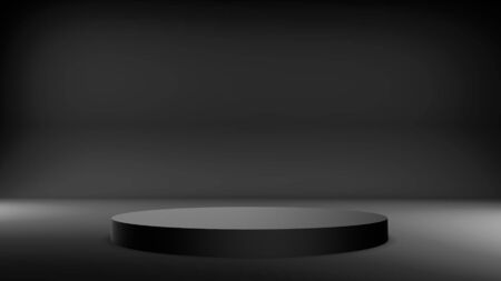 3d modern and minimalist product stand podium. Isolated render background. studio lighting cylinders shape.の写真素材