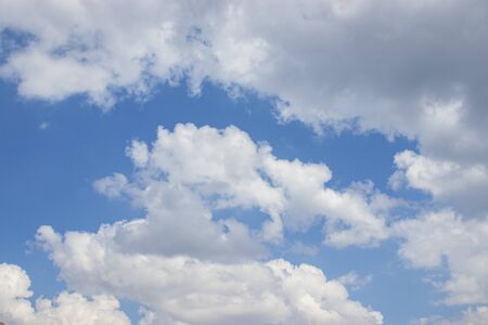 White clouds blue sky background, natural texture.