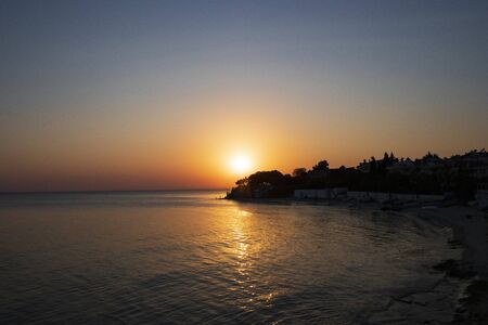 Beautiful landscape and sea, natural textures on the golden hour, nature wallpaper backgroundの写真素材