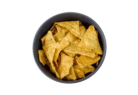 mexican chips on the isolated background, cut out junk foodの写真素材