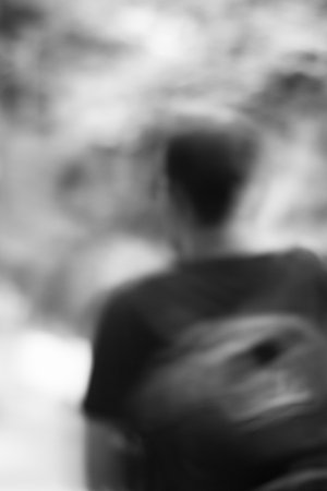 abstract and artistic themed shake effect, street and city photography with modelの写真素材