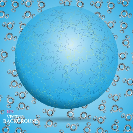 Abstract hollow sphere, cogwheelのイラスト素材