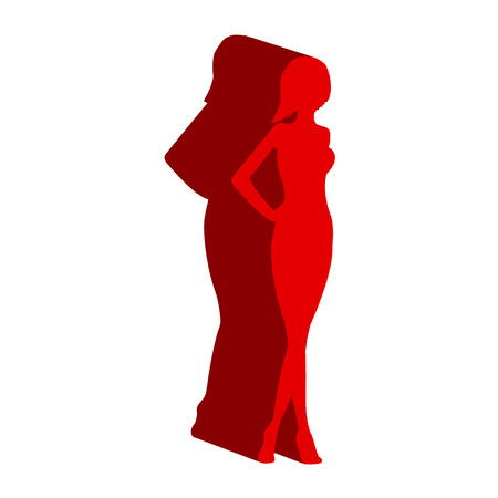 female silhouette illustration のイラスト素材