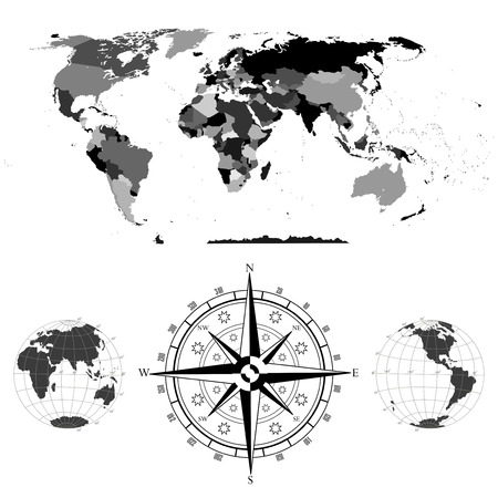 political map of the worldのイラスト素材