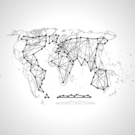 political map of the worldのイラスト素材
