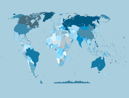 political map of the worldのイラスト素材