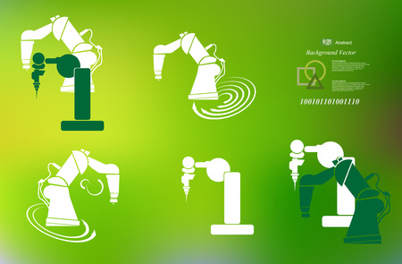 robotics, the robot hand, the robot icon setのイラスト素材