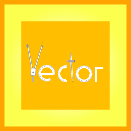 vector label on an orange backgroundのイラスト素材