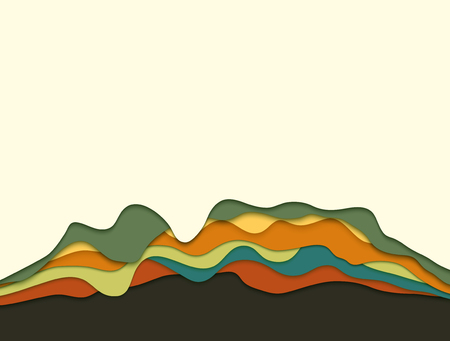 Abstract background. Deepening voluminous objects, from wavy colored linesのイラスト素材