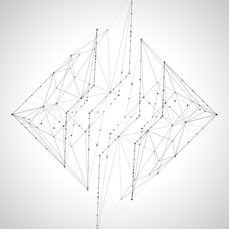 Abstract backgrounds of molecules light gray linesのイラスト素材