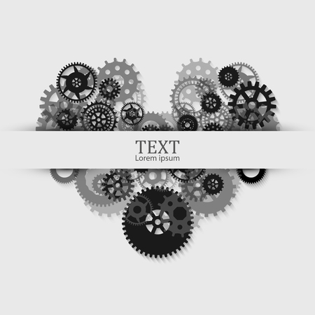 Engineering drawing abstract industrial background with a cogwheels. Gears in engagement.のイラスト素材