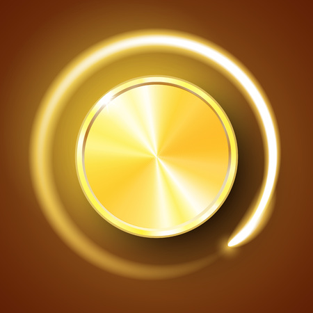 Volume button, music knob, sound control with metal texture and number scale isolated on backgroundのイラスト素材