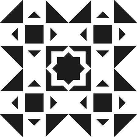 Seamless pattern black and white abstraction on white background of an octagonのイラスト素材