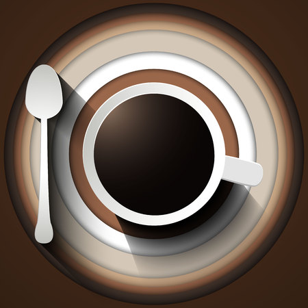 Coffee cup 3D vector background abstract teaのイラスト素材
