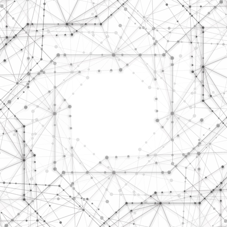 Abstract backgrounds of molecules lines light grayのイラスト素材